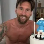 Messi and the Grumpy Smurf Cake