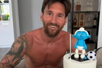Messi and the Grumpy Smurf Cake