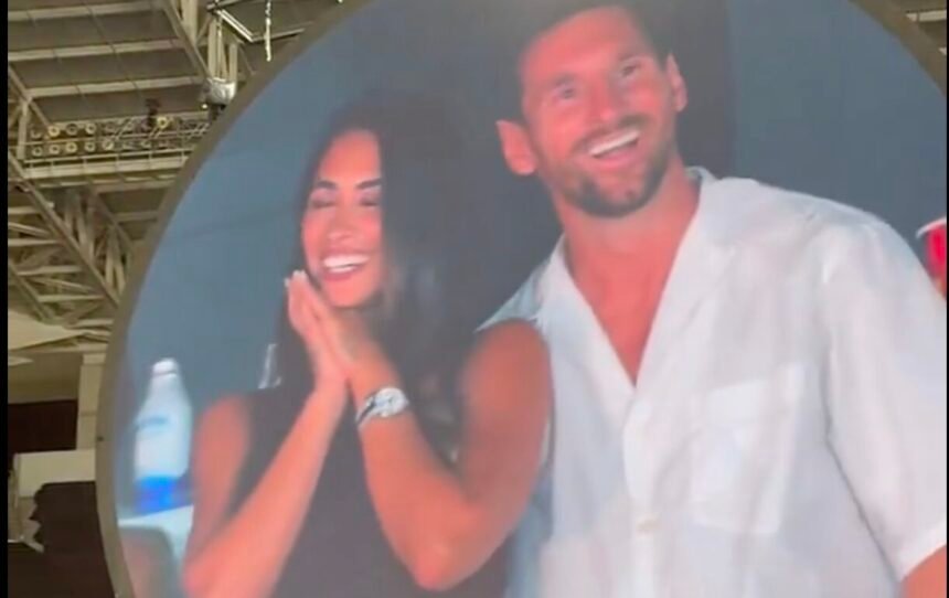 Messi on the Coldplay Kiss Cam