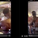 Monaco Players in underwear on a plane