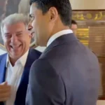 Joan Laporta and Nasser Al-Khelaifi