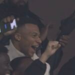 Kylian Mbappé smilles when brother Ethan scores against PSG